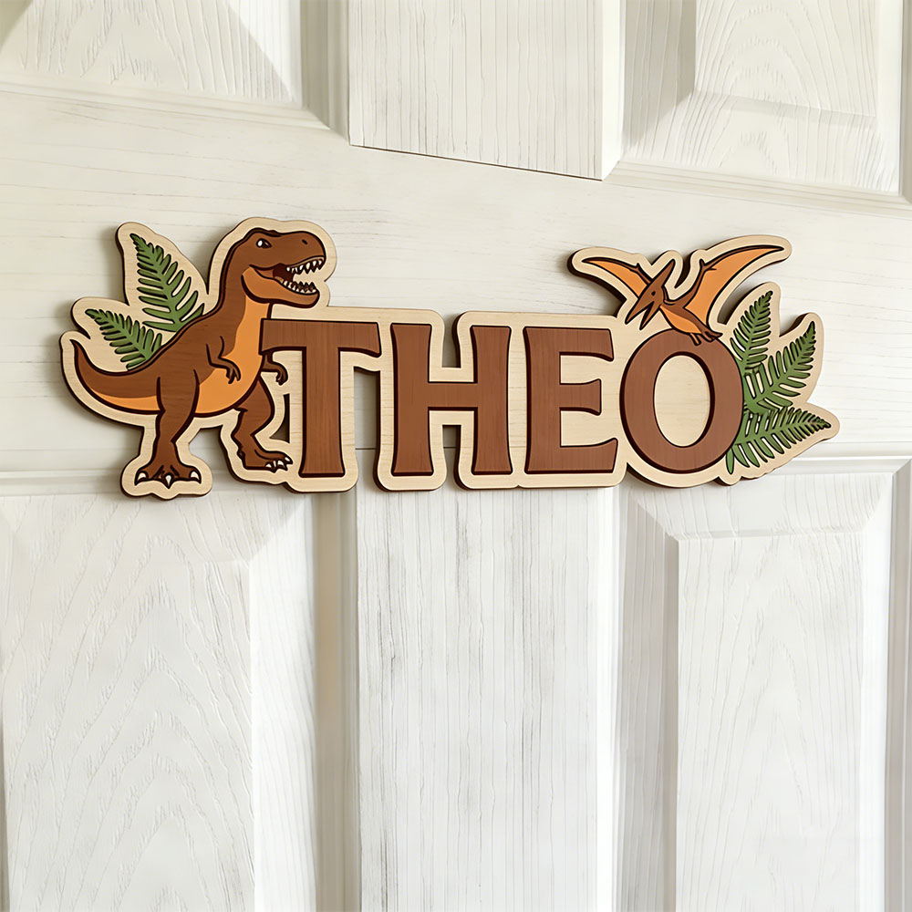 Personalized Dinosaur Name Sig - Baby Nursery Name Sign reseña y precio