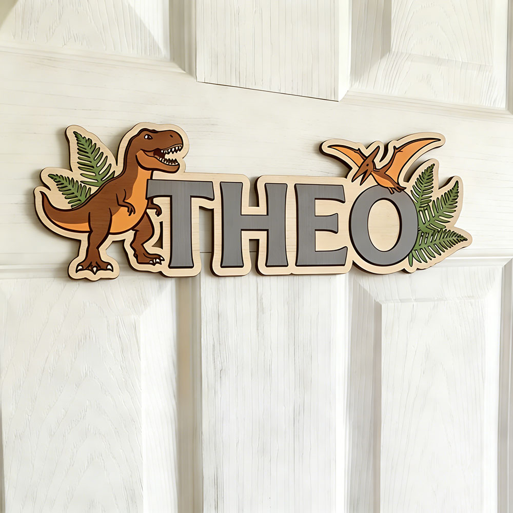 Personalized Dinosaur Name Sig - Baby Nursery Name Sign reseña y precio