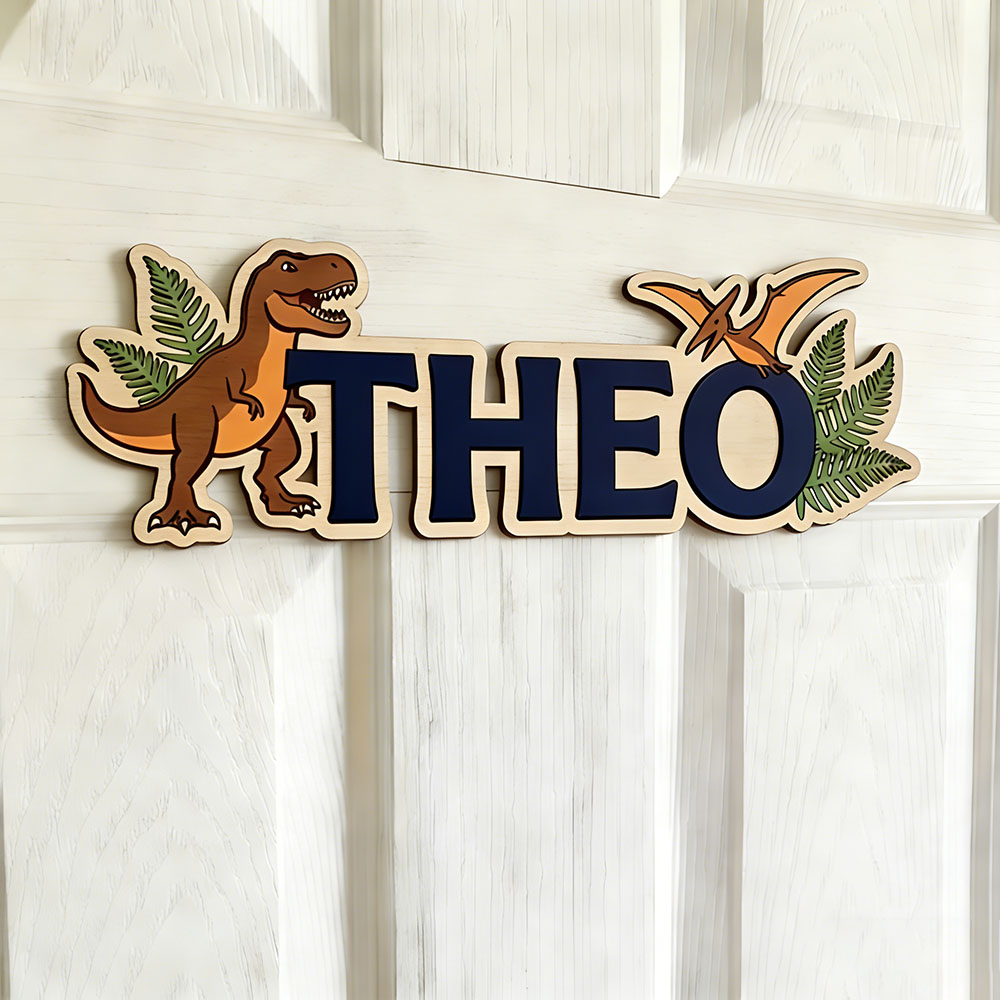 Personalized Dinosaur Name Sig - Baby Nursery Name Sign reseña y precio
