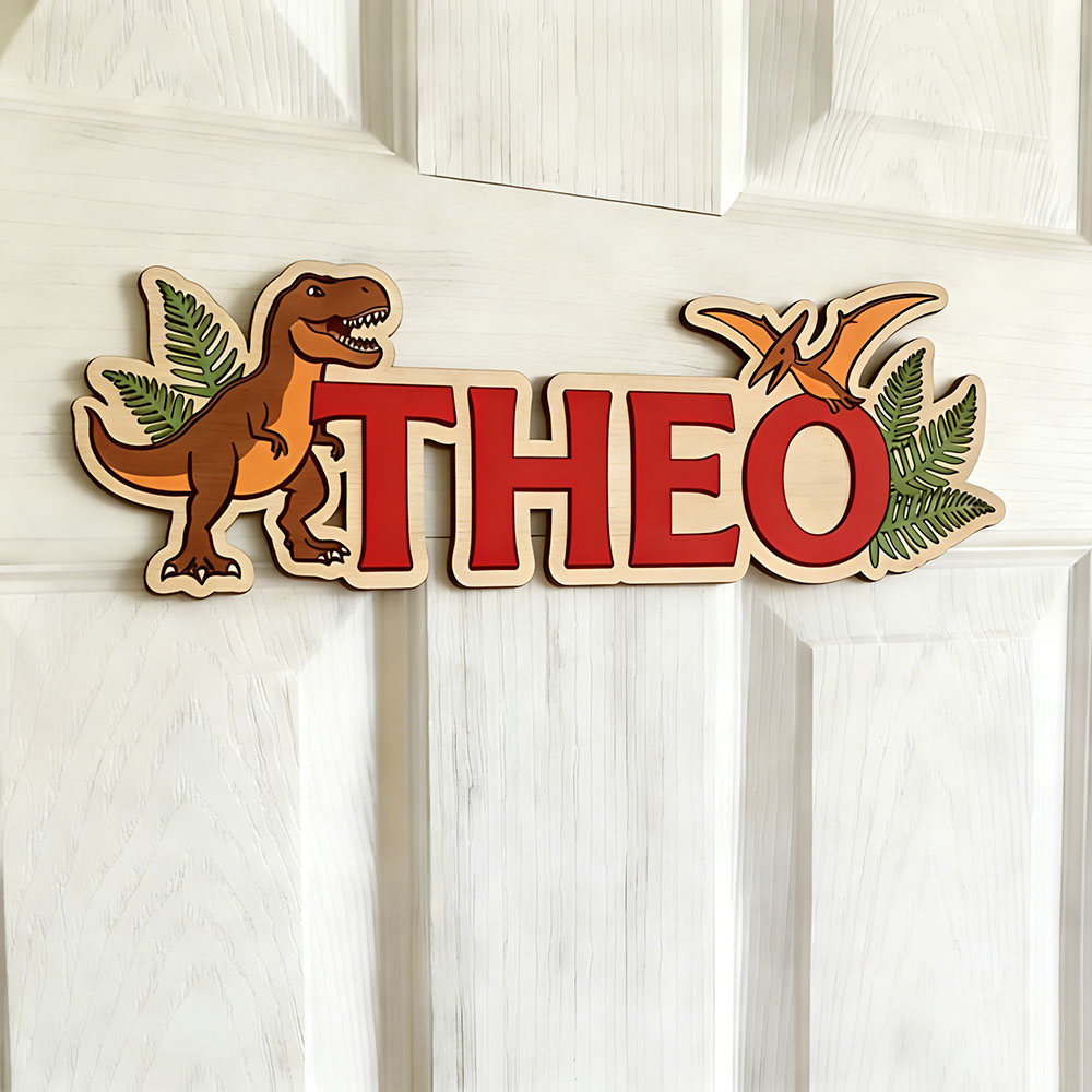 Personalized Dinosaur Name Sig - Baby Nursery Name Sign reseña y precio