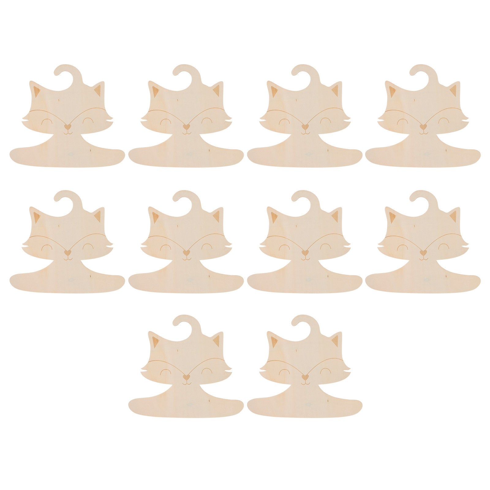 10Pcs Fox Cartoon Wooden Hange - Baby Nursery Hangers reseña y precio