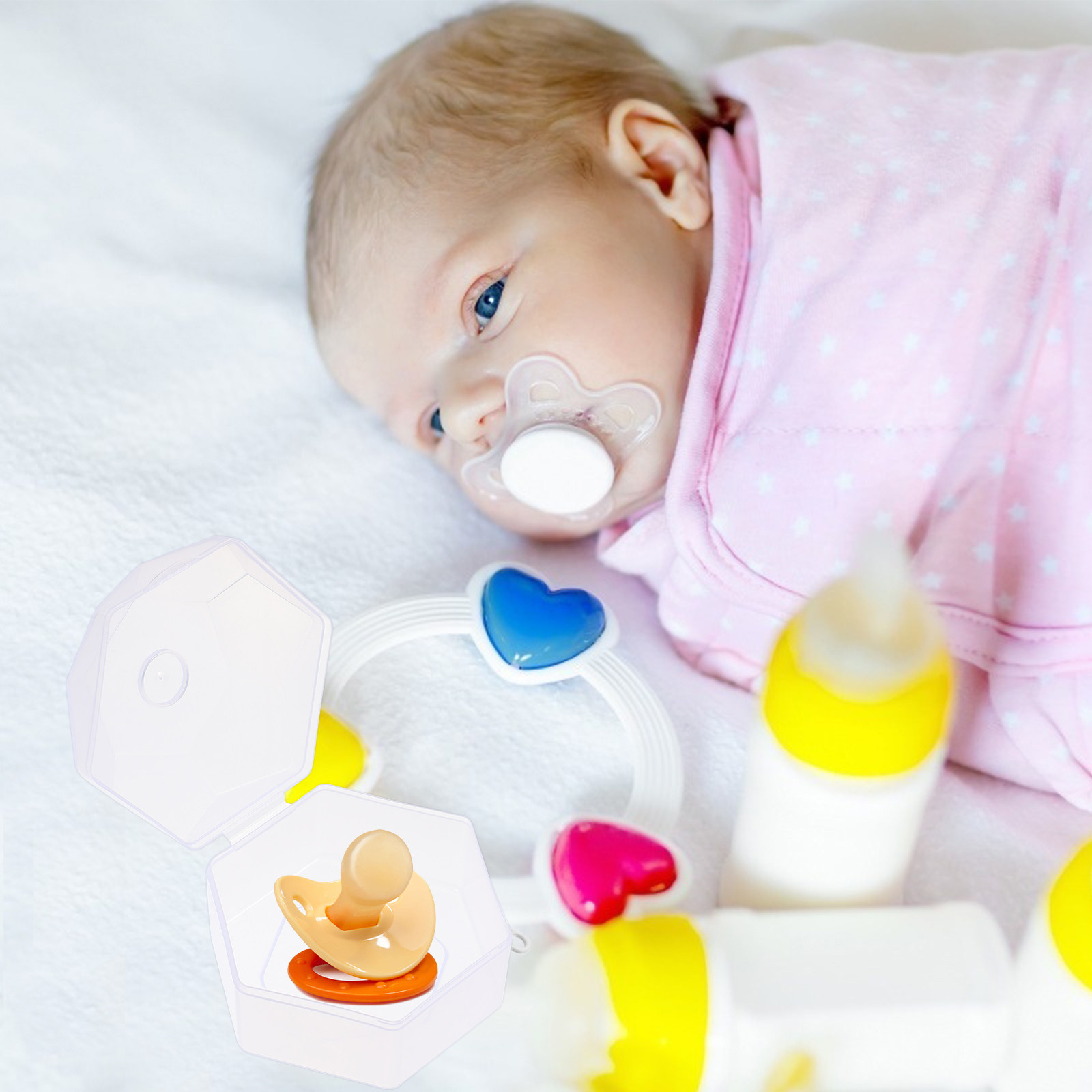 5Pcs Pacifier Storage Box Comp - Pacifier Sterilizer Case reseña y precio
