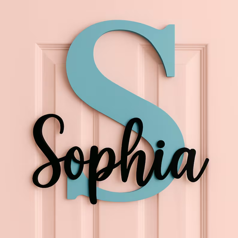 1pc Personalized Wooden Name S - Baby Nursery Name Sign reseña y precio