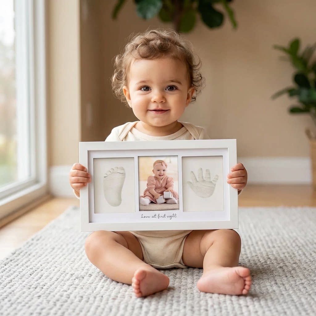 Baby Handprint Footprint Clay  - Baby Nursery Frames reseña y precio