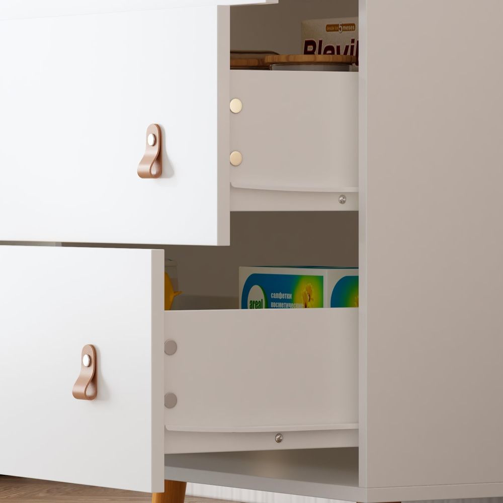 White 4-Drawer Nursery Dresser - Baby Nursery Table reseña y precio