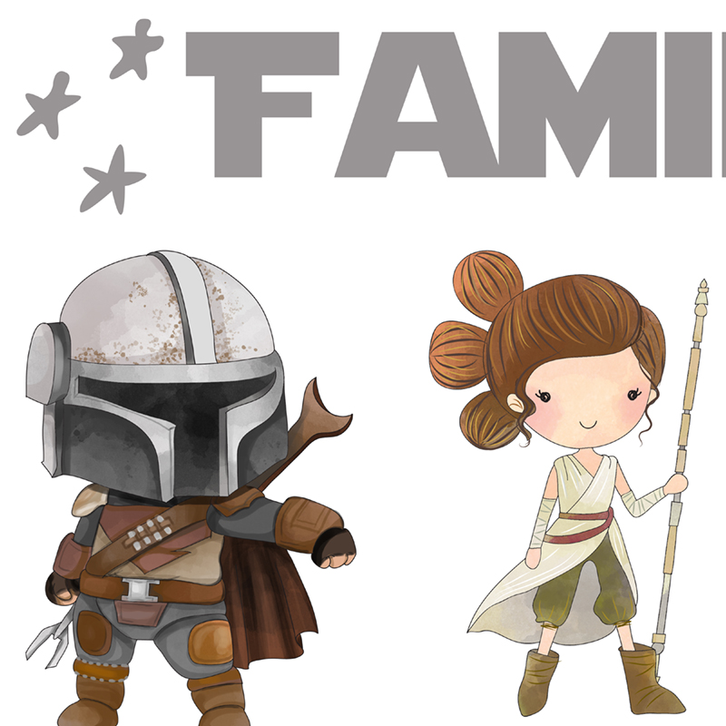 Personalized Family Name Print - Baby Yoda Nursery reseña y precio