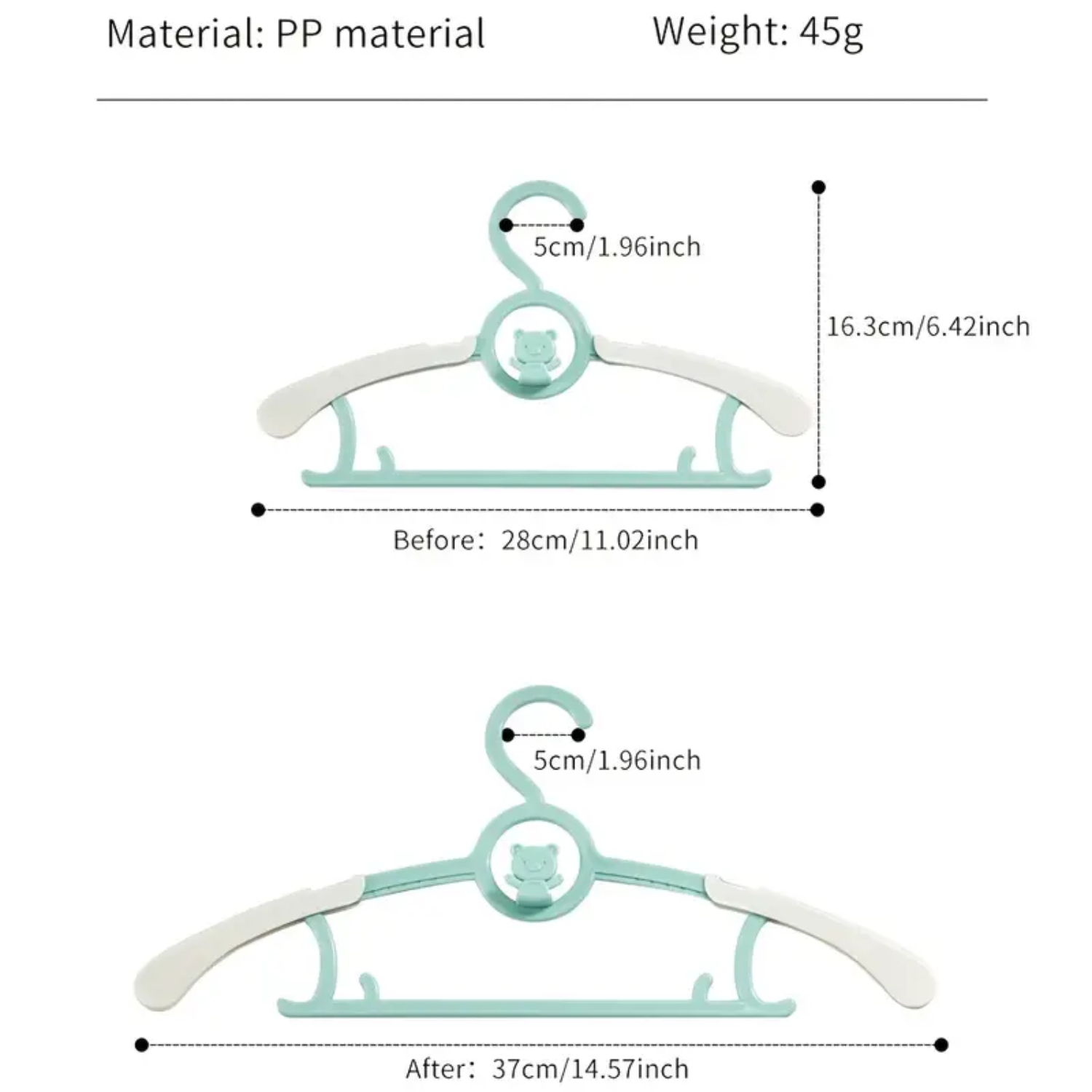 Adorable Non-Slip Set of 5 Sli - Baby Nursery Hangers reseña y precio
