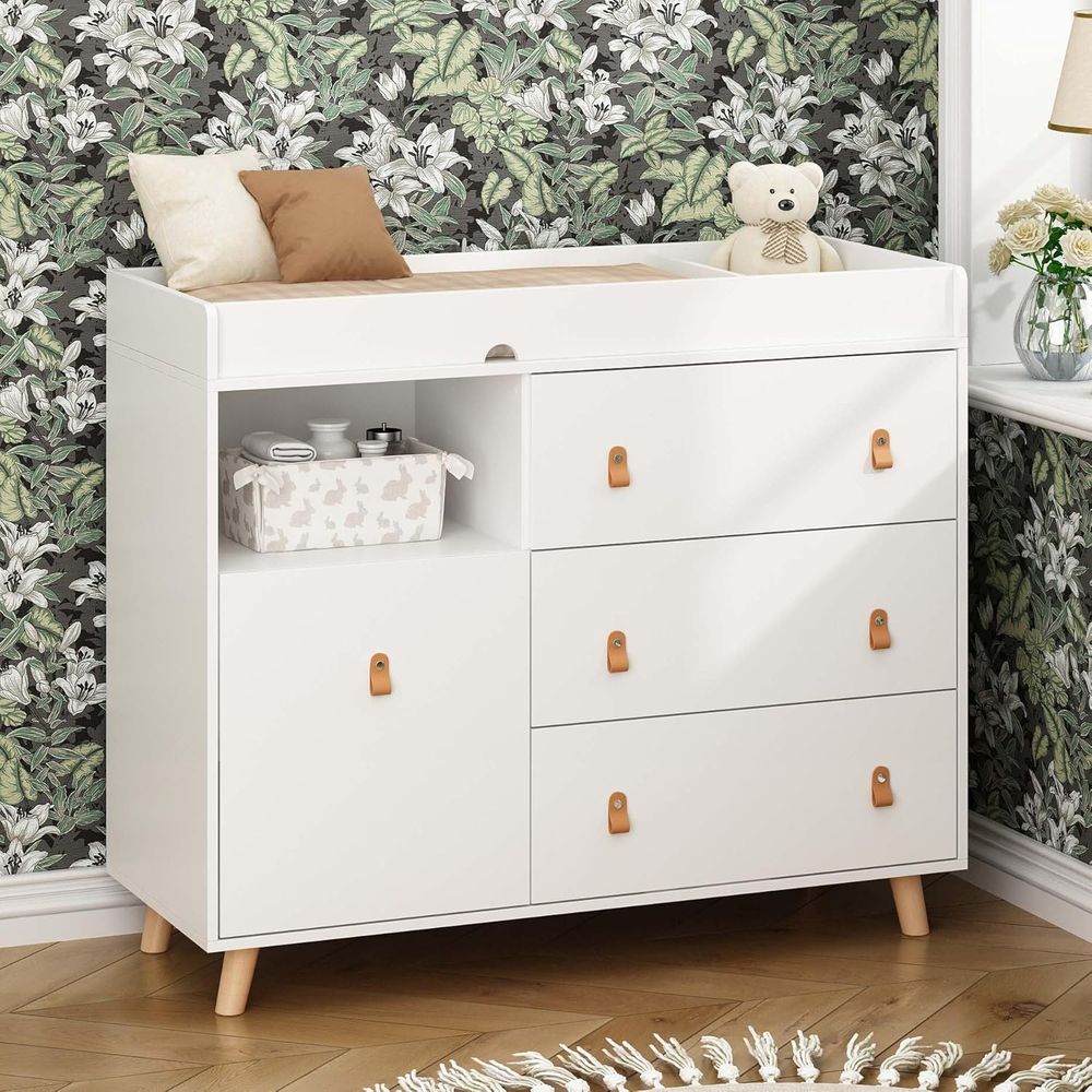 White 2-in-1 Baby Changing Tab - Baby Nursery Table reseña y precio