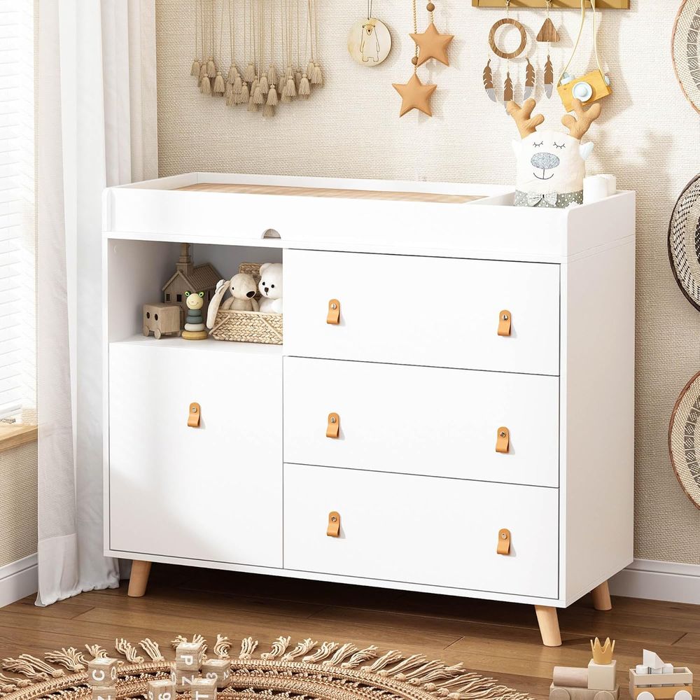 White 2-in-1 Baby Changing Tab - Baby Nursery Table reseña y precio