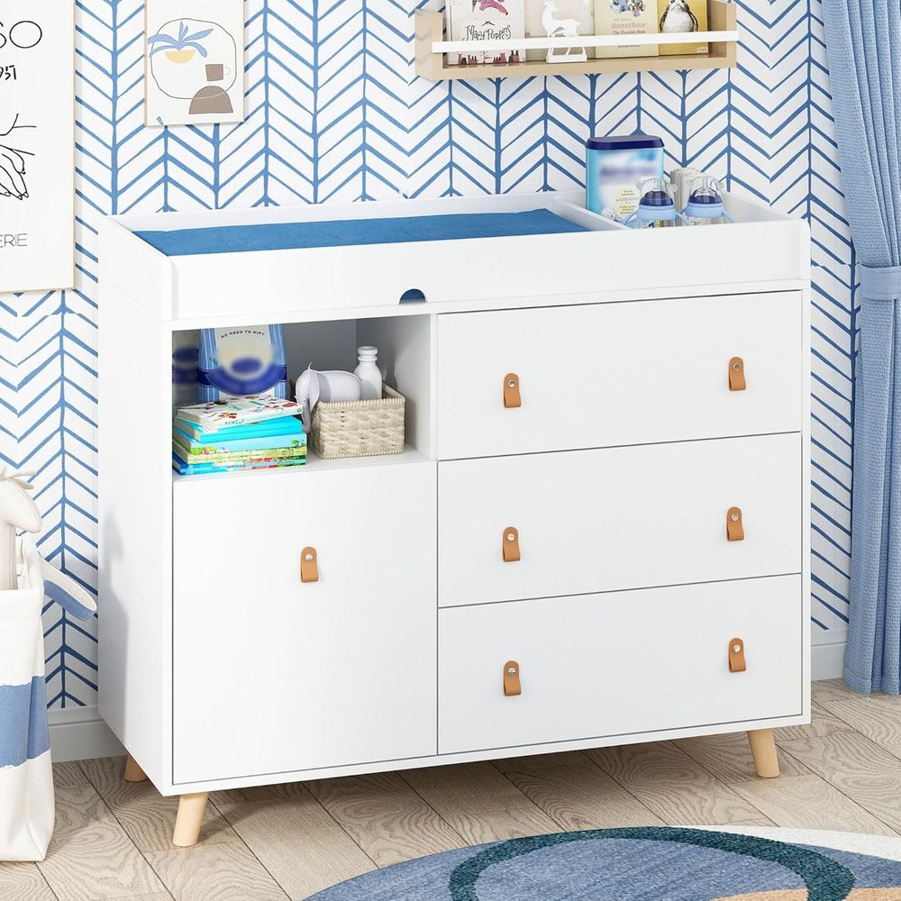 White 2-in-1 Baby Changing Tab - Baby Nursery Table reseña y precio