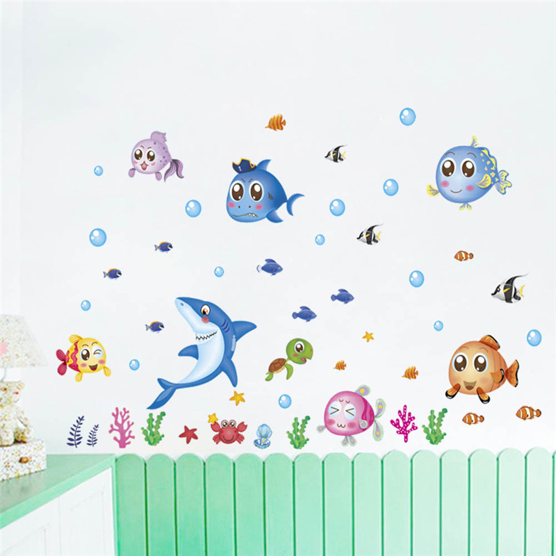 Cute Fishes Whale Shark Sealif - Baby Nursery Wall Mural reseña y precio