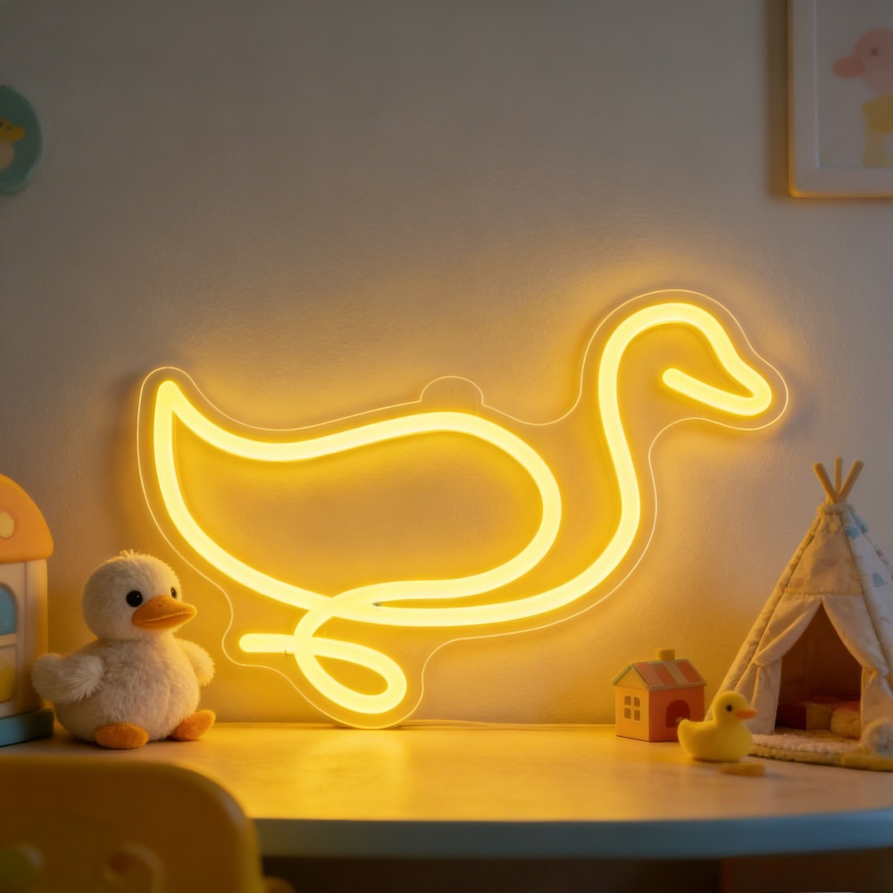 Cute Duck Neon Sign LED Wall N - Baby Nursery Wall Lights reseña y precio