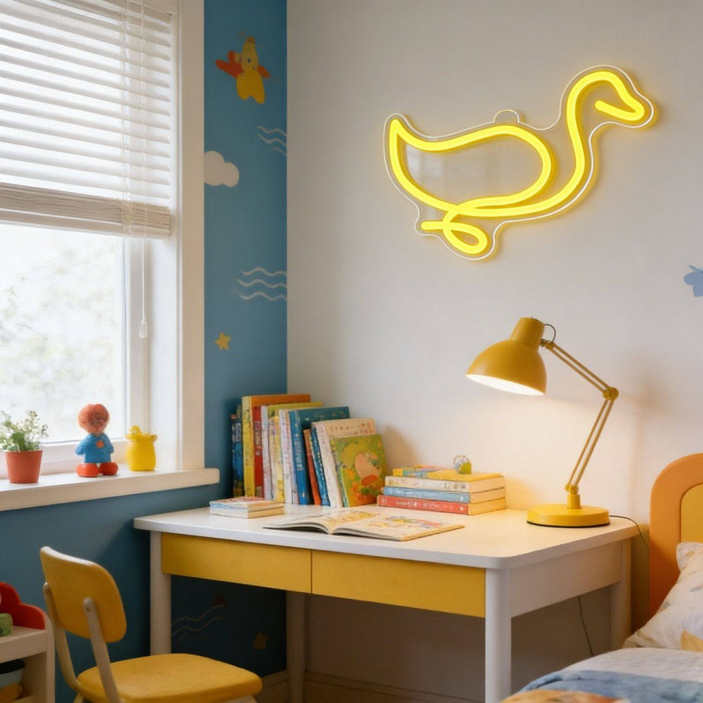 Cute Duck Neon Sign LED Wall N - Baby Nursery Wall Lights reseña y precio