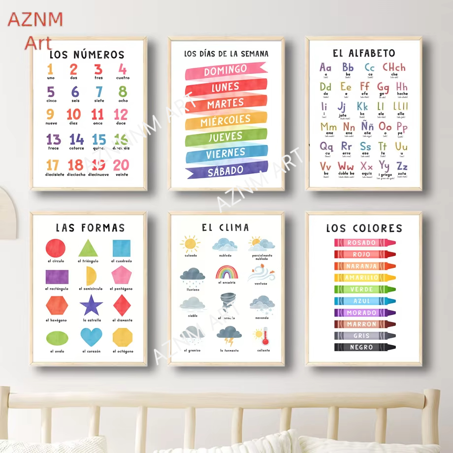 1PC Educational Spanish Alphab - Baby Nursery In Spanish reseña y precio
