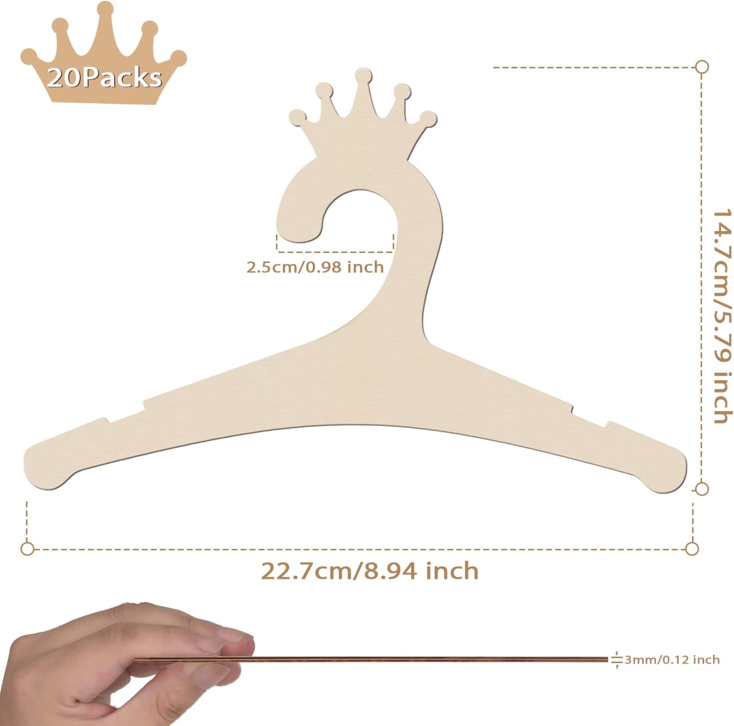Wooden Baby Hangers 9 Inch, Cu - Baby Nursery Kids reseña y precio