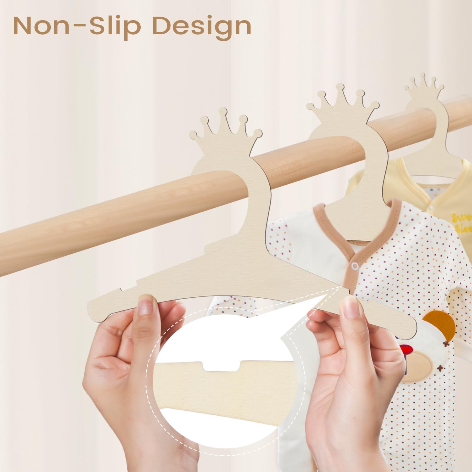 Wooden Baby Hangers 9 Inch, Cu - Baby Nursery Kids reseña y precio