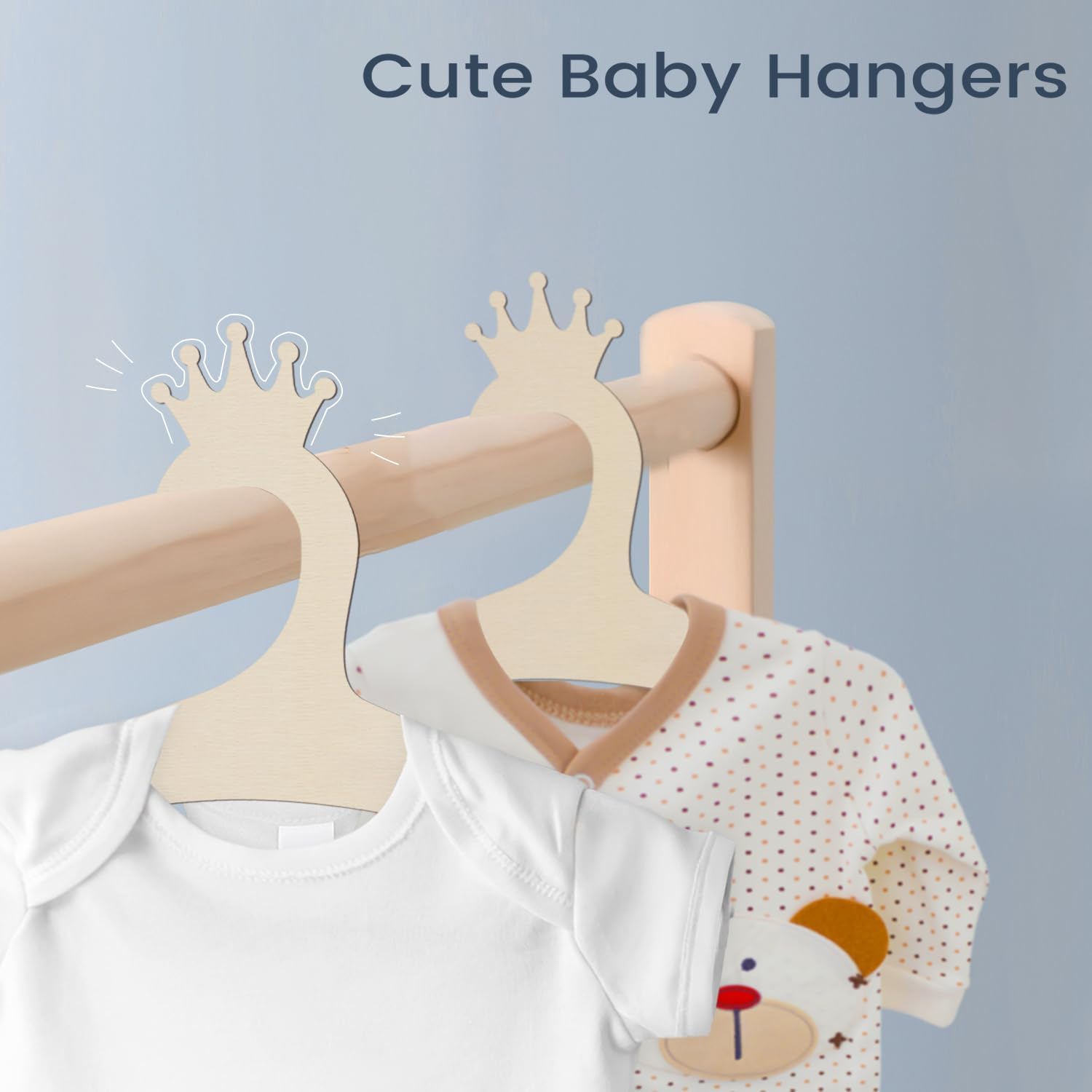 Wooden Baby Hangers 9 Inch, Cu - Baby Nursery Kids reseña y precio