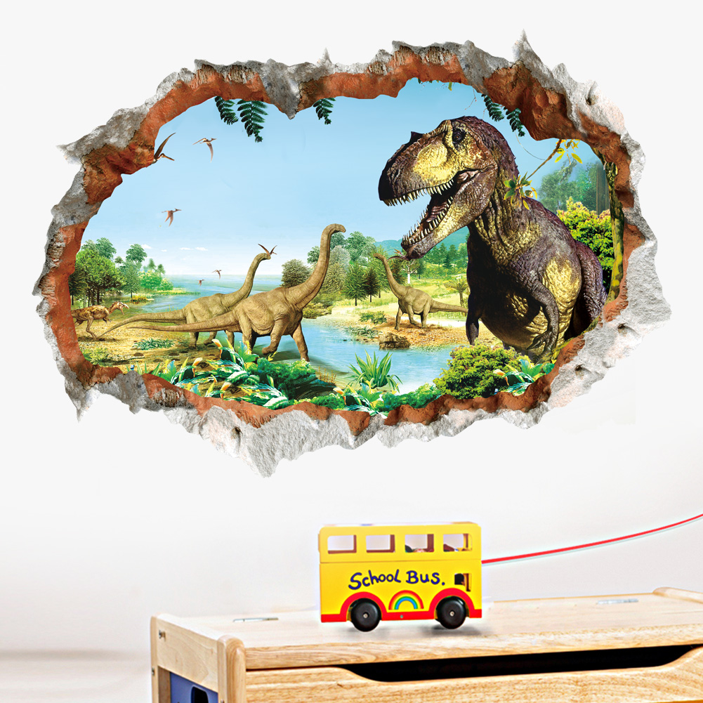 3d vivid Dinosaur Wall Sticker - Baby Nursery Wall Mural reseña y precio
