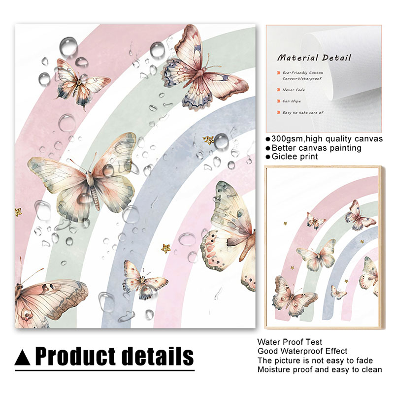Pink Rainbow Butterfly Custom  - Baby Nursery Kids reseña y precio