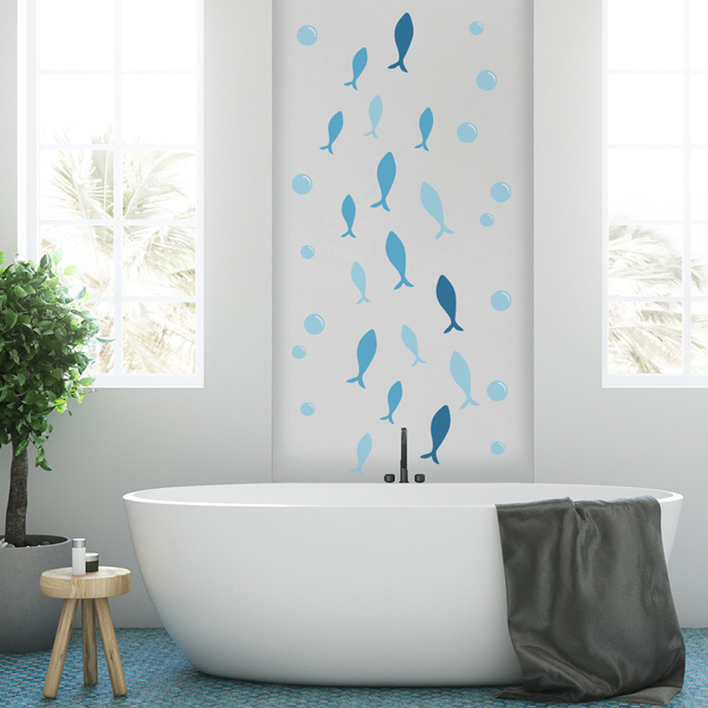 42pcs/set Blue Fish Vinyl Wall - Baby Nursery Furniture Sets reseña y precio