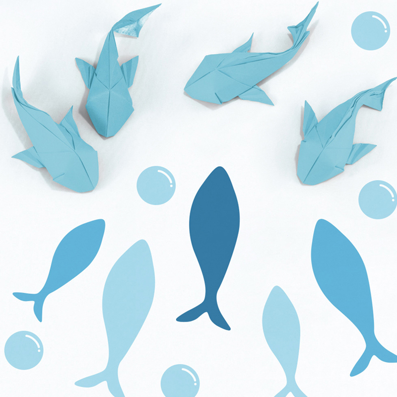 42pcs/set Blue Fish Vinyl Wall - Baby Nursery Furniture Sets reseña y precio