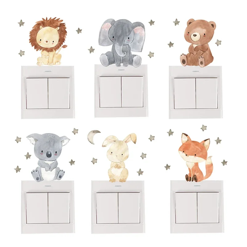 1/2/4set Cartoon Animals Wall  - Baby Nursery Water reseña y precio