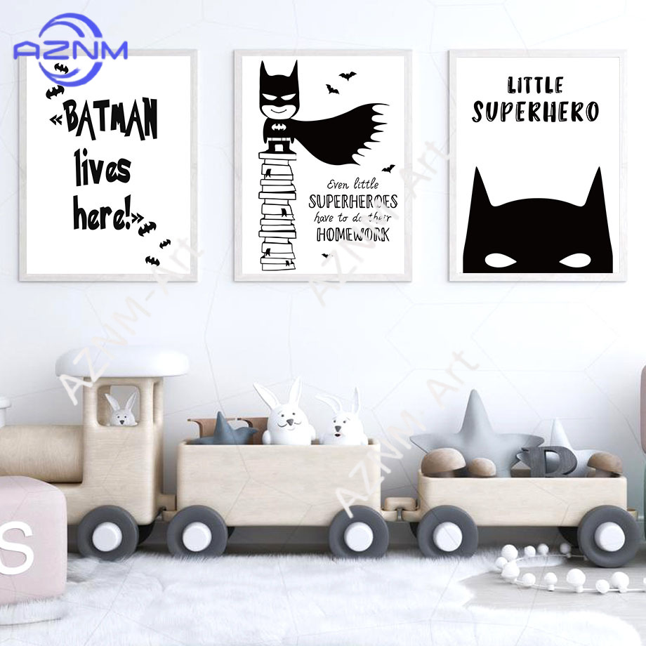 Wall Art Canvas Painting Bat C - Baby Nursery Wall Art reseña y precio