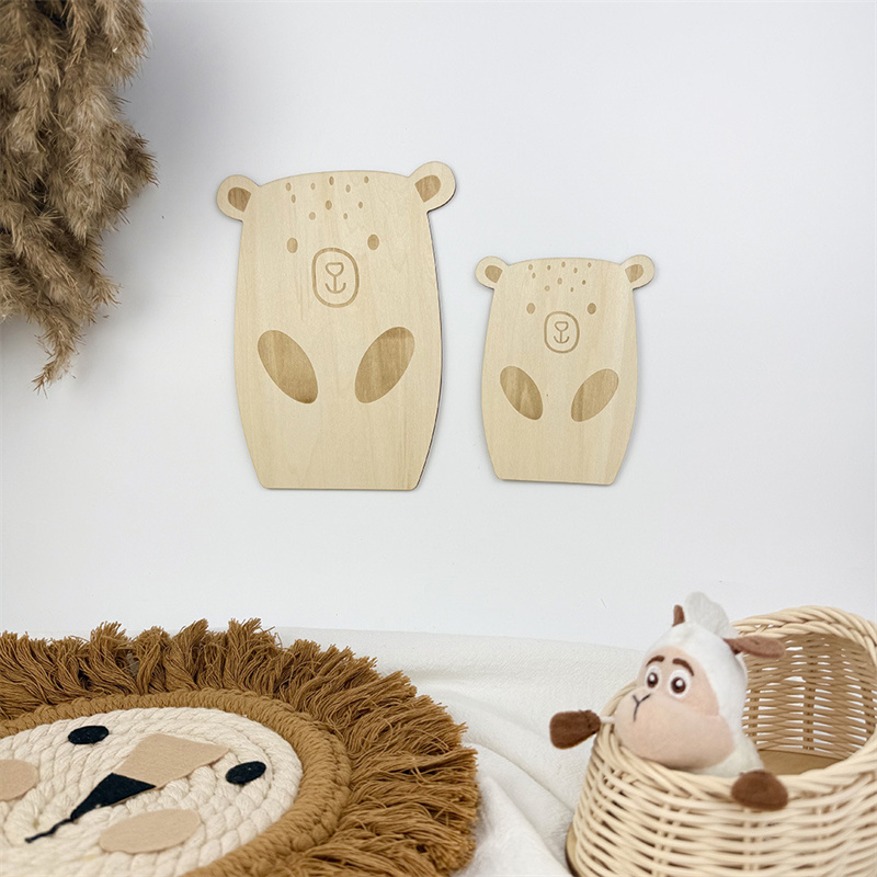 2pcs Nordic Wooden Bear Wall S - Baby Nursery Furniture Sets reseña y precio
