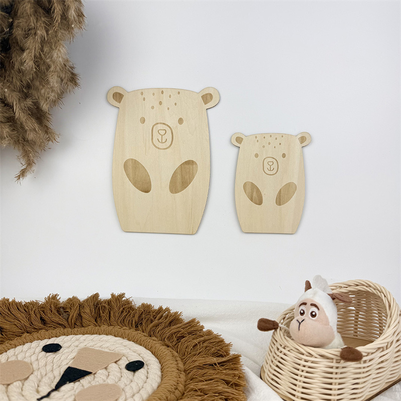 2pcs Nordic Wooden Bear Wall S - Baby Nursery Furniture Sets reseña y precio