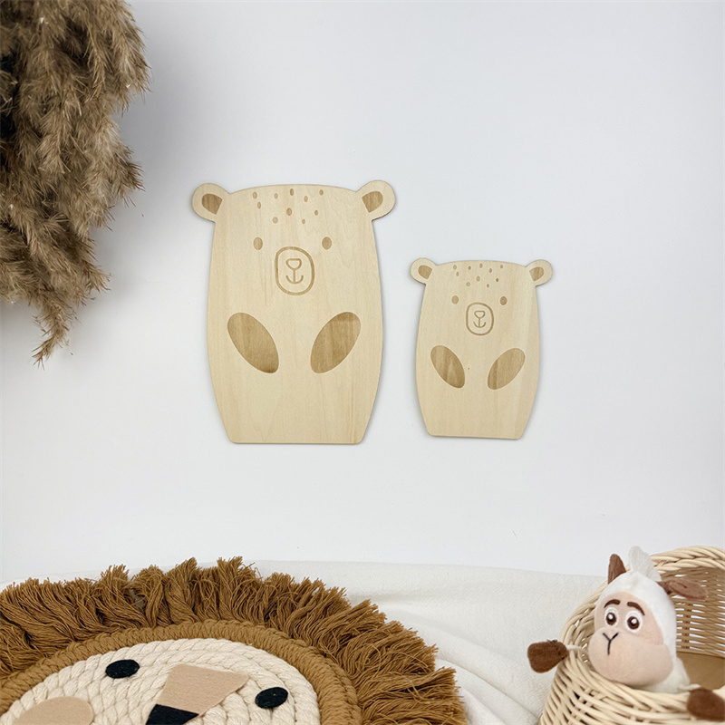 2pcs Nordic Wooden Bear Wall S - Baby Nursery Furniture Sets reseña y precio