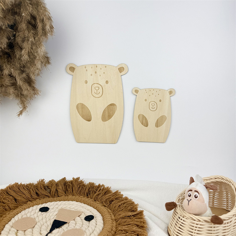 2pcs Nordic Wooden Bear Wall S - Baby Nursery Furniture Sets reseña y precio