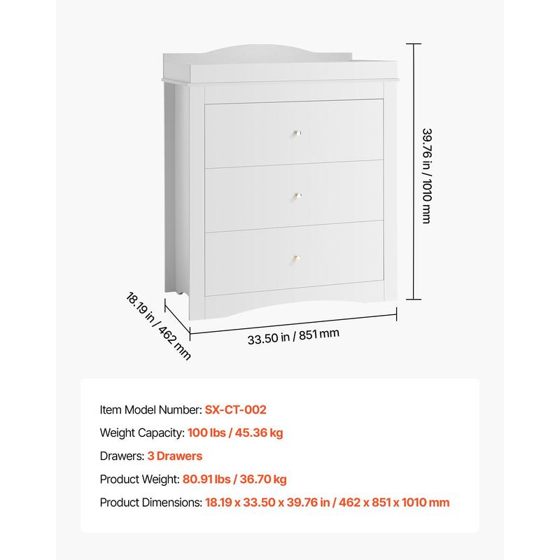 Changing Table Dresser, Baby D - Baby Nursery Table reseña y precio