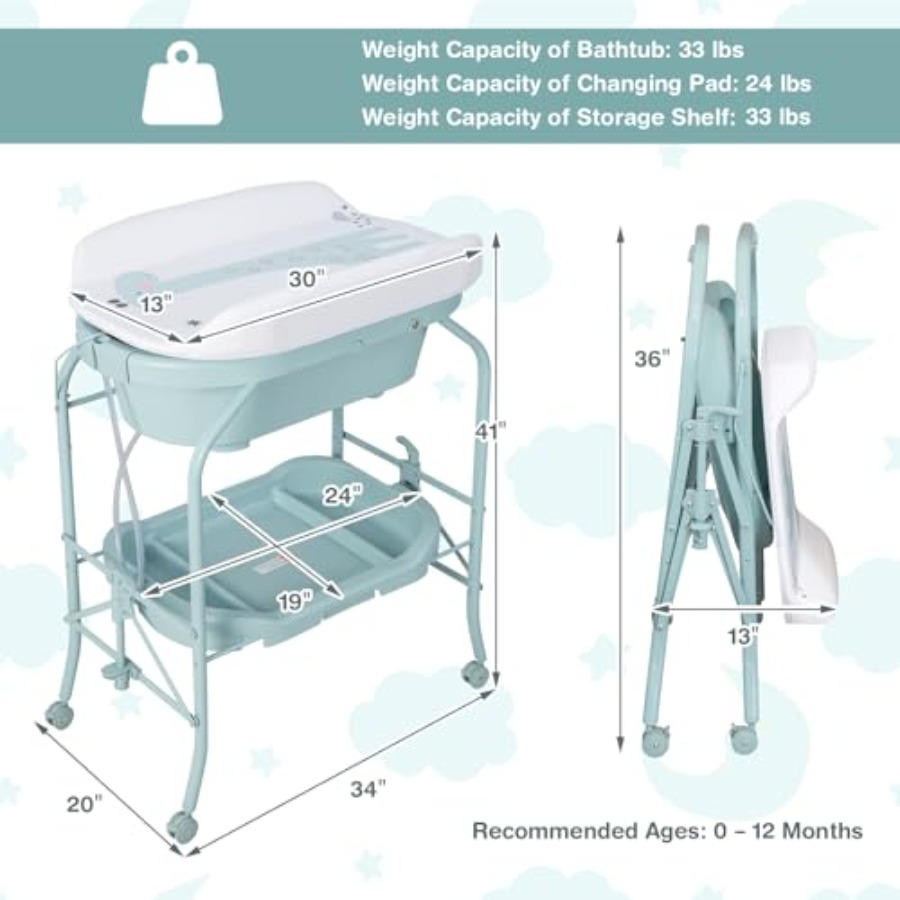 2-in-1 Foldable Baby Bathtub C - Baby Nursery Table reseña y precio