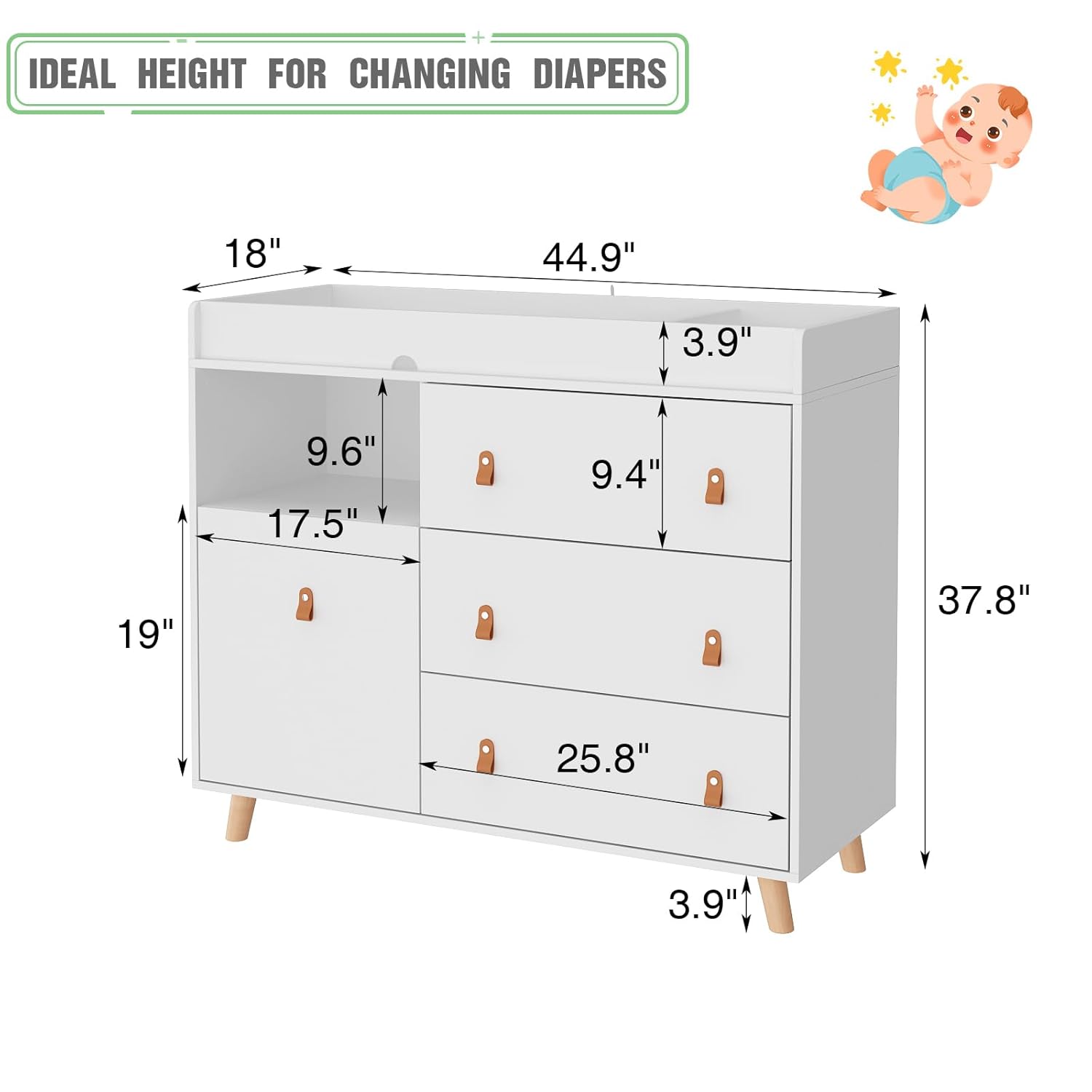 Baby Dresser Changing Table wi - Baby Nursery Table reseña y precio