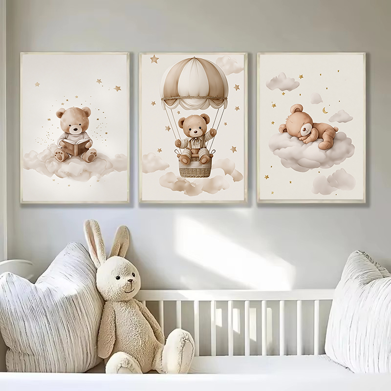 3pcs/set Bohemian Teddy Bear A - Baby Nursery Art reseña y precio