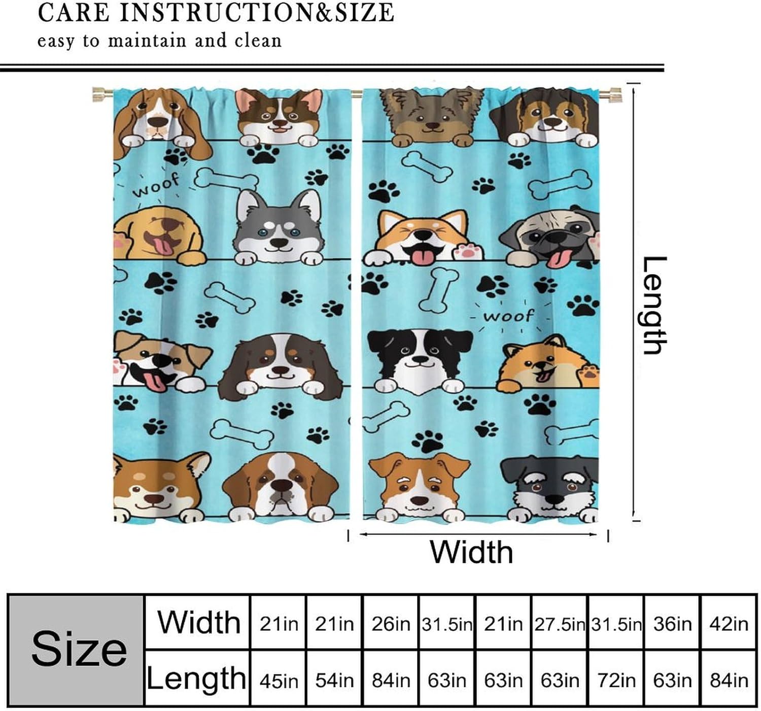 Cute Dog Curtains for Kids Gir - Baby Nursery In Hospital reseña y precio