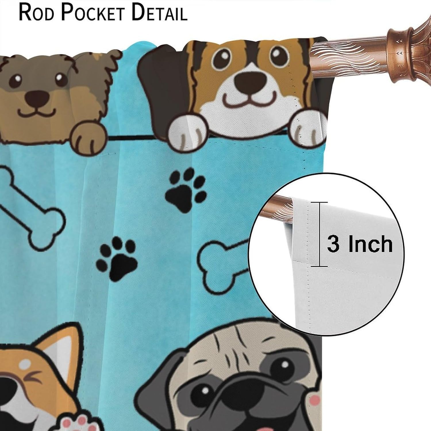 Cute Dog Curtains for Kids Gir - Baby Nursery In Hospital reseña y precio